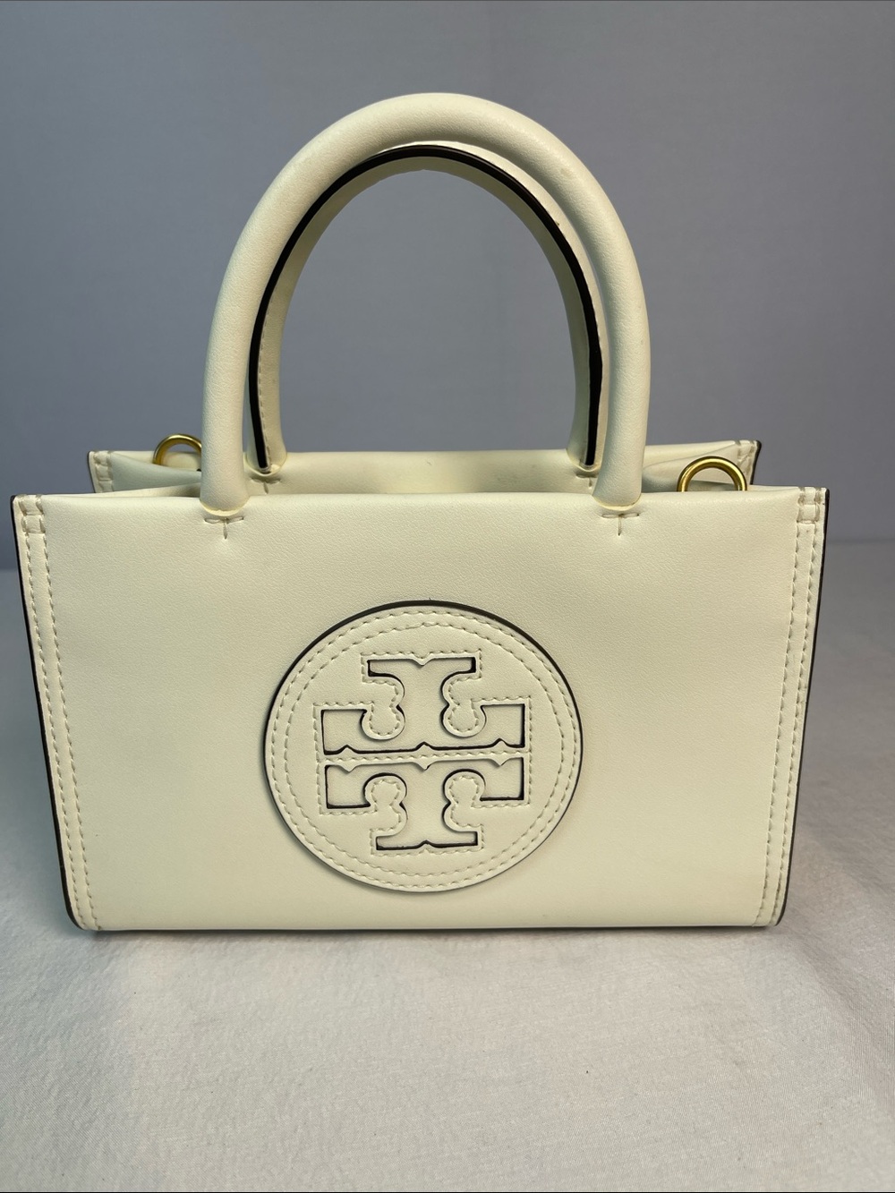 Tory Burch Ella Bio Mini Tote Cream Ivory Crossbody Bag